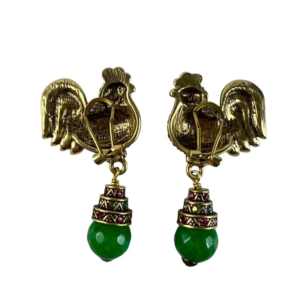 Heidi Daus Statement Rule The Roost Multicolor Crystal Beaded Drop Earrings - Picture 3 of 8